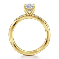 Online Gabriel & Co. Panelope - 14K Yellow Gold Twisted Oval Diamond Engagement Ring