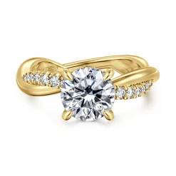 Online Gabriel & Co. Panelope - 14K Yellow Gold Twisted Round Diamond Engagement Ring