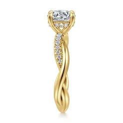 Online Gabriel & Co. Panelope - 14K Yellow Gold Twisted Round Diamond Engagement Ring