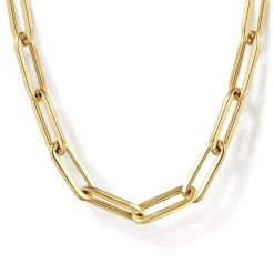Clearance Gabriel & Co. Paperclip Necklace 14K Yellow Gold Link Chain 17inch