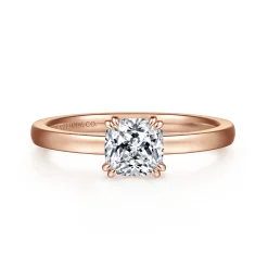 Best Gabriel & Co. Paula - 14K Rose Gold Cushion Cut Diamond Engagement Ring