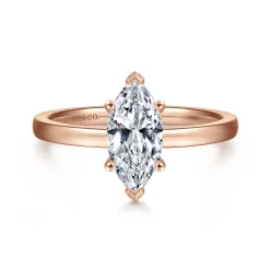 Gabriel & Co. Paula - 14K Rose Gold Marquise Shape Diamond Engagement Ring