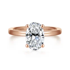 Gabriel & Co. Paula - 14K Rose Gold Oval Diamond Engagement Ring