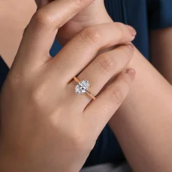 Gabriel & Co. Paula - 14K Rose Gold Oval Diamond Engagement Ring