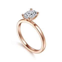 Gabriel & Co. Paula - 14K Rose Gold Oval Diamond Engagement Ring