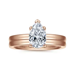 Hot Gabriel & Co. Paula - 14K Rose Gold Pear Shape Diamond Engagement Ring