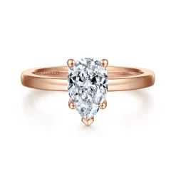 Hot Gabriel & Co. Paula - 14K Rose Gold Pear Shape Diamond Engagement Ring
