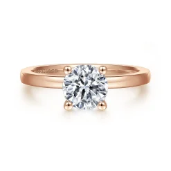 Sale Gabriel & Co. Paula - 14K Rose Gold Round Diamond Engagement Ring