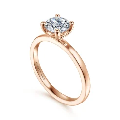 Sale Gabriel & Co. Paula - 14K Rose Gold Round Diamond Engagement Ring