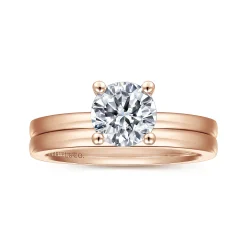 Sale Gabriel & Co. Paula - 14K Rose Gold Round Diamond Engagement Ring