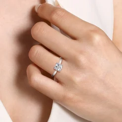Discount Gabriel & Co. Paula - 14K White Gold Cushion Cut Diamond Engagement Ring