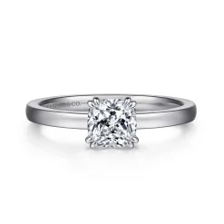 Clearance Gabriel & Co. Paula - 14K White Gold Cushion Cut Diamond Engagement Ring