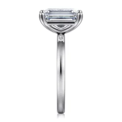 Gabriel & Co. Paula - 14K White Gold Emerald Cut Diamond Engagement Ring