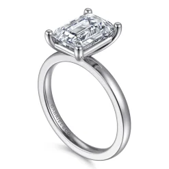 Gabriel & Co. Paula - 14K White Gold Emerald Cut Diamond Engagement Ring