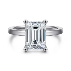 Gabriel & Co. Paula - 14K White Gold Emerald Cut Diamond Engagement Ring