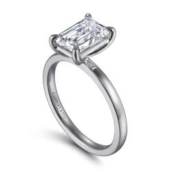 Gabriel & Co. Paula - 14K White Gold Emerald Cut Diamond Engagement Ring