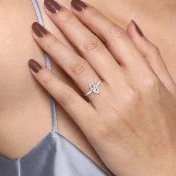 Discount Gabriel & Co. Paula - 14K White Gold Marquise Shape Diamond Engagement Ring