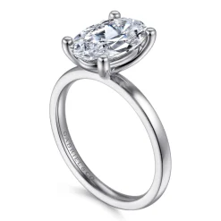Discount Gabriel & Co. Paula - 14K White Gold Oval Diamond Engagement Ring