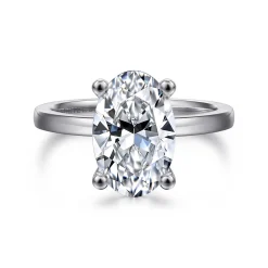 Discount Gabriel & Co. Paula - 14K White Gold Oval Diamond Engagement Ring