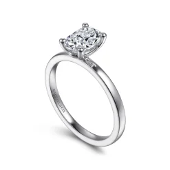 New Gabriel & Co. Paula - 14K White Gold Oval Diamond Engagement Ring