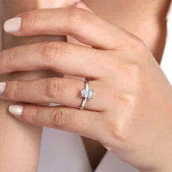 New Gabriel & Co. Paula - 14K White Gold Oval Diamond Engagement Ring