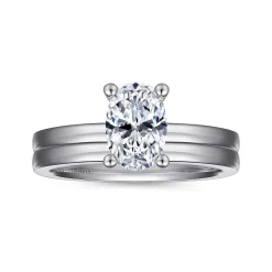 New Gabriel & Co. Paula - 14K White Gold Oval Diamond Engagement Ring