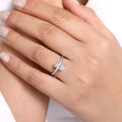 New Gabriel & Co. Paula - 14K White Gold Oval Diamond Engagement Ring