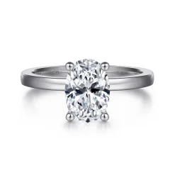 New Gabriel & Co. Paula - 14K White Gold Oval Diamond Engagement Ring