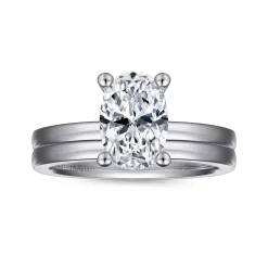 New Gabriel & Co. Paula - 14K White Gold Oval Diamond Engagement Ring