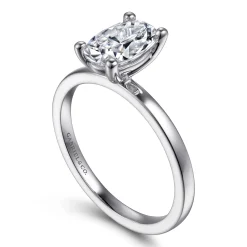 New Gabriel & Co. Paula - 14K White Gold Oval Diamond Engagement Ring