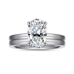 Outlet Gabriel & Co. Paula - 14K White Gold Oval Diamond Engagement Ring
