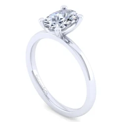 Best Gabriel & Co. Paula - 14K White Gold Oval Diamond Engagement Ring