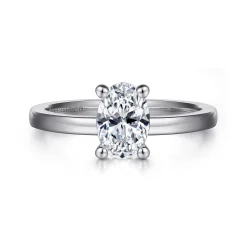 Best Gabriel & Co. Paula - 14K White Gold Oval Diamond Engagement Ring