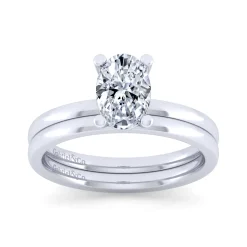 Best Gabriel & Co. Paula - 14K White Gold Oval Diamond Engagement Ring