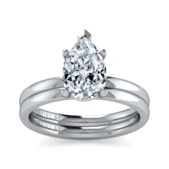 New Gabriel & Co. Paula - 14K White Gold Pear Shape Diamond Engagement Ring