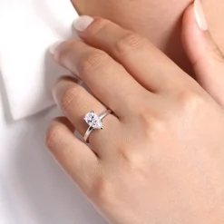 New Gabriel & Co. Paula - 14K White Gold Pear Shape Diamond Engagement Ring