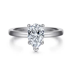 Sale Gabriel & Co. Paula - 14K White Gold Pear Shape Diamond Engagement Ring
