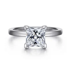 Sale Gabriel & Co. Paula - 14K White Gold Princess Cut Diamond Engagement Ring