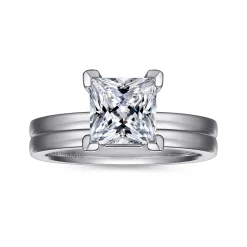 Sale Gabriel & Co. Paula - 14K White Gold Princess Cut Diamond Engagement Ring