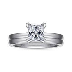 Sale Gabriel & Co. Paula - 14K White Gold Princess Cut Diamond Engagement Ring
