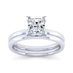 Discount Gabriel & Co. Paula - 14K White Gold Princess Cut Diamond Engagement Ring