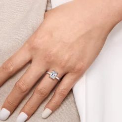 Clearance Gabriel & Co. Paula - 14K White Gold Rectangular Radiant Cut Diamond Engagement Ring