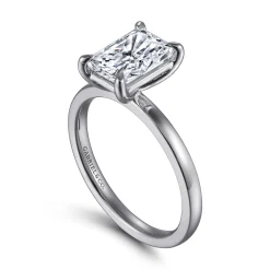Clearance Gabriel & Co. Paula - 14K White Gold Rectangular Radiant Cut Diamond Engagement Ring