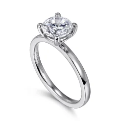 Outlet Gabriel & Co. Paula - 14K White Gold Round Diamond Engagement Ring