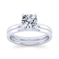 Outlet Gabriel & Co. Paula - 14K White Gold Round Diamond Engagement Ring