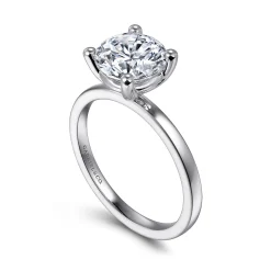 Outlet Gabriel & Co. Paula - 14K White Gold Round Diamond Engagement Ring