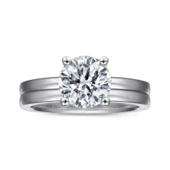 Outlet Gabriel & Co. Paula - 14K White Gold Round Diamond Engagement Ring