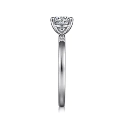 New Gabriel & Co. Paula - 14K White Gold Round Diamond Engagement Ring