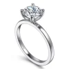 Best Gabriel & Co. Paula - 14K White Gold Round Diamond Engagement Ring