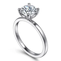Best Gabriel & Co. Paula - 14K White Gold Round Diamond Engagement Ring
